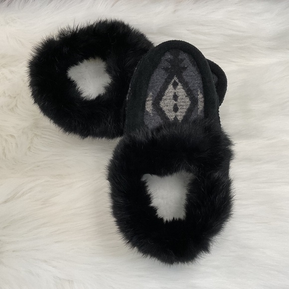 NWOT Manitobah Mukluks Black Wool Tipi Moccasin Women’s Size 7 - Picture 2 of 11
